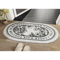 링고하우스 타원형발매트 반달 러그 감성 엔틱 발매트 미끄럼방지, 나이스데이(타원형)