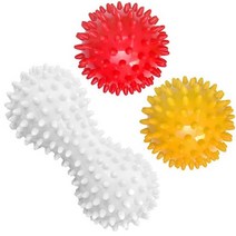 실리콘 돌기 땅콩 마사지볼 땅콩볼 3pcs 고슴도치 공 트리거 포인트 뾰족한 마사지 발바닥 근막염 마사지 볼 요가 경혈 마사지 근육 통증 완화, 세트 f-3pcs, Set F-3Pcs