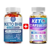다이어트 영양제 케토 BHB 젤리/캡슐 20000mg 체중 감량용 지방 연소 해독 케토 다이어트 알약, Capsule+Gummy