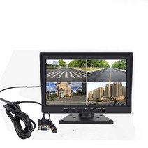 트럭 화물차 블랙박스 4채널 10인치 12V 24V 탑차, 9인치 VGA 디스플레이(상감 설치)