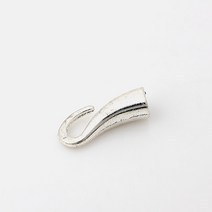 [9-467-03]가죽마감장식6mm용 갈고리바 28x10mm(내경6mm) 은엔틱 1개