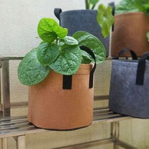 패브릭 2갤런 미니 화분 플랜트 박스 베란다 대형 텃밭 롱 토분 초경량 슬릿 트레이, 2갤런 - 그레이