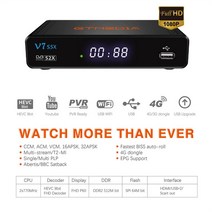 tv 티비 수신기 안테나 Gtmedia V7 Hd S5x S2x Dvb-s Vcm Acm 멀티 스트림 T2mi 위성 수신기 셋톱 박스, 01 US Plug