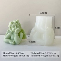 DIY 크리스마스 선물 상자 향기 나는 양초 석고 금형, 앵글-A