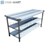 [심스마트] 업소용 작업대 스텐 1단 2단 600 900 1200 1500 1800 조리대, 2단 작업대, 1800 x 뒷빽추가