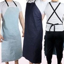 스마토 용접 목공 공구 작업 공예 원예 다용도 가죽 청 앞치마 용접용 작업용, ①청·앞치마, ②대형（Large）