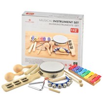 오션드럼 Musicube 오르프 타악기 드럼 장난감 음악 조기 교육 유치원 학교 교구 세트, 17/오르프 악기 고급 선물 상자 13개 세트