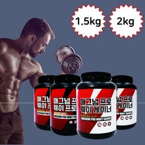 매그넘 프로 헬스보충제 단백질보충제 근육증가 프로틴 체중증가 게이너 1.5kg 2kg 대용량, 프로틴(근육증가) 1.5kg 쿠키앤크림맛 2통