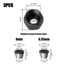 2 pcs set 6mm or 635mm 8mm collet chuck with nut Engring Trimming Machine Electric Router 376eEA2b5, 03 3PCS