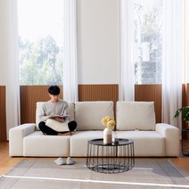 베스트리빙 [특가판매] 이브 4인용 기능성 스윙 가죽 소파/등받이 이동가능/방문설치, 아이보리