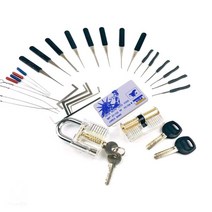 무타공도어락 디지털 현관 문 nfc 지문인식 번호키 도어락 설치 자물쇠 도구 키트 초보자 자물쇠 따기 게임 세트 여러 도구 명확한 잠금 조합 남성용 재미있는 선물, b 키트