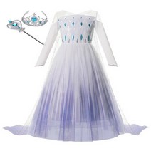 트윙클트윙클 겨울왕국 엘사 스팽글 긴팔 여아 공주 드레스 + 왕관+요술봉 세트