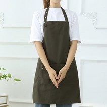 카키 똑딱이 목걸이형 생활방수 홀앞치마 한식앞치마 도예앞치마 요양사앞치마 꽃꽂이앞치마, 단품, 단품