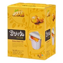 [더착한푸드]꿀생강차포션(꽃샘 450g(30gx15T)) 식자재마트 대용량 업소용 생강 꽃샘생강차 생강차포션 건조생강차 말린생강차, 생강차 15T, 1