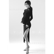 반목 만삭 촬영 원피스 트임 니트 사진 드레스 블랙 대여 소품 유색 임산부 스튜디오 스냅 셀프 흑백 커플룩 기념 수입 돌잔치 체형 보정 임부복