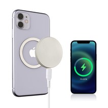 홍보용 선물용 기념품 맥세이프 고속 무선충전기 마그네틱 15W 아이폰 갤럭시 버즈이어폰 로고인쇄, 분리형-맥세이프 고속 무선충전기