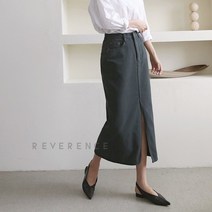 봄 여자 모던 데일리 앞트임 H라인 롱 스커트 면 코튼 여성 캐주얼 데이트 롱치마