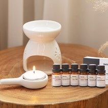 멜로우버디 천연 아로마 오일 6종 세트 +오일버너 워머 램프, 오일버너+에센셜오일6종세트