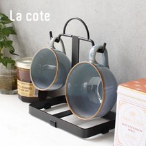 라꼬트 철제 머그잔 걸이 찻잔 커피잔 머그 홀더 2개용 컵걸이, 1개, 화이트