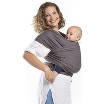 [힙시트아기띠] Boba Wrap Baby Carrier Original Stretchy Infant, Organic Dark Grey
