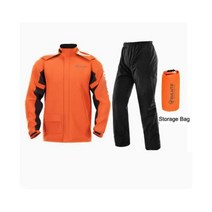 남녀공용 오토바이 레인 수트 비옷 재킷 바지 바이커 세트, XXL, SLT0901 Orange