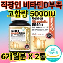 네추럴라이즈 골든비타민D3 5000IU 고함량 비타민D, 180캡슐, 2개, 180정