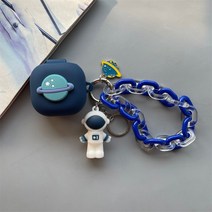 캐릭터 갤럭시 버즈2 라이브/프로 실리콘 케이스, 우주인 블루