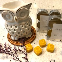 청도자연애 부엉이홀더 밀랍초 선물세트, 향추가없음
