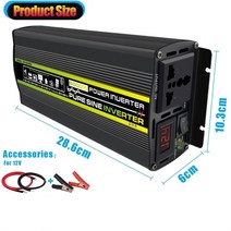 주파수변환기 헤르츠 50hz 60hz 3000W-12000W 순수 사인파 DC1-60V AC 110/220V 전원 인버터 지능형 디지털, 01 12V_01 220V 50HZ, 05 6000W