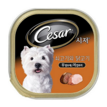 시저 반려견 주식캔, 소고기+닭고기, 100g, 6캔