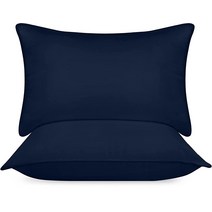 Utopia Bedding 수면용 침대 베개(화이트) 킹 사이즈 2개 세트 호텔 베개 옆으로 자는 사람 똑바로 사람 또는 엎드려 분들을 위한 쿨링 베개, Navy
