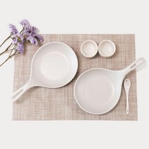 손잡이 앞접시 유튜버 먹방 숟가락 쿠프팬, 아이보리