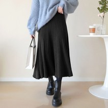 데일리앤 르젤 밴딩 플레어 롱 니트 스커트