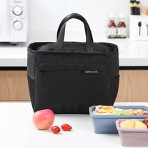 라라티와이 보온 보냉 방수 얼룩방지 도시락 가방, 블랙