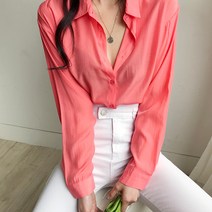 인디우드 (당일발송 5color) 사르르 실켓 데일리 셔츠 블라우스