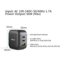 핸드폰 태블릿 워치 충전기 minix neo p1 66w gan usb 빠른 for 3 포트, 미국 유럽 연합, 네오 p1