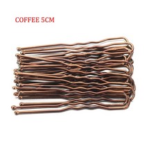 20PCS 5/7 cm U 자형 흔들며 합금 머리핀 금속 자용 접시 신부 헤어 스타일 전문 바비 핀 선물 액세서리, [05] Coffee5