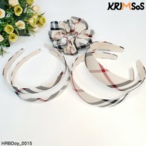 [크림소스] 명품 체크 기본 헤어밴드 머리띠 + 곱창 세트(HRBDoy_0014)