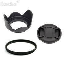 58mm 58mm 꽃 렌즈 후드 + uv 필터 + 캐논 eos 400d 550d 500d 600d 1100d 니콘 d80 d50 d7000 d3100 ds dslr 용 렌즈 캡, 단일옵션선택