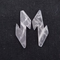 비즈공예 원석 준보석 쥬얼리 천연석 로즈 쿼츠 귀걸이 여성용 42x16x4mm7g, 한개옵션0