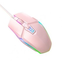 게이밍마우스 게임용 컴퓨터 게임용 마우스 유용한 USB 1600 DPI 유선 인체 공학적 노트북용 광학, 03  Pink, 한개옵션1