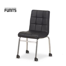 퍼니츠 플러피 무브 바퀴달린 회전 학생 공부방의자 4colors, 블랙