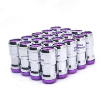 자동차볼트 너트 너트캡 풀기 20pcs M12 X 15 125 Honda Toyota Nissan 용 도난 방지 블루 스틸 볼크 레이싱 카 휠 림 러그 잠금, PURPLE+M12x1.5