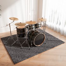드럼 세트 방음 카펫 충격 흡수 흡음 바닥 매트 피아노 홈 방지 대면적 두꺼운 패드, 다른 크기 사용자 정의, 빌로드 폴리프로필렌 실크 TPE 다크 그레이 농후화 난