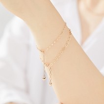[빠른배송] (김지우 착용) 도로시 14k 마름모 오벌하트 팔찌(2type)