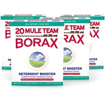 20 Mule Team 보락스 다목적 세제 세탁세제 겸용 1.84kg 4팩 All Natural Borax Laundry Detergent Booster & Multi-Purpos, 세탁겸용, 65oz 1.84kg