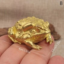 황 금 두꺼비 금전운 돈 들어오는 개업 선물 삼족 행운의 구리 개구리 동물 고체 구리 동상 동물 마스코트, b