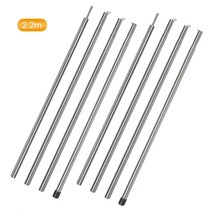 타프폴대 1.8m2m2.2m 캠핑 방수포 극 초경량 티타늄 합금 텐트 지원 막대 캠핑 하이킹을위한 해변 소 천막 극, 2.2m