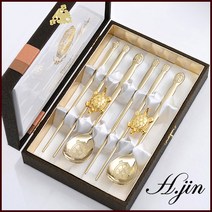 현진 H.jin 건강 금거북 티타늄 수저세트 (A 스타일 B 스타일) 부부수저 이사 결혼 신혼 집들이선물 외국인 바이어답례품, A 스타일