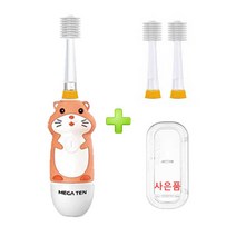비바텍 메가텐 음파전동칫솔 미디엄헤드 본품1개 +미디엄헤드2P +케이스(사은품) 48개월 이상(공룡은 케이스가 맞지 않아서 플러스핸들로 출고됩니다), 1개, 햄스터